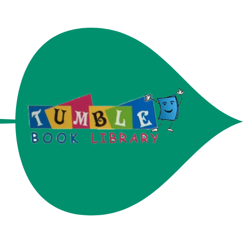 TumbleBooks Leaf Graphic of a leaf with the Tumble Book Library logo.