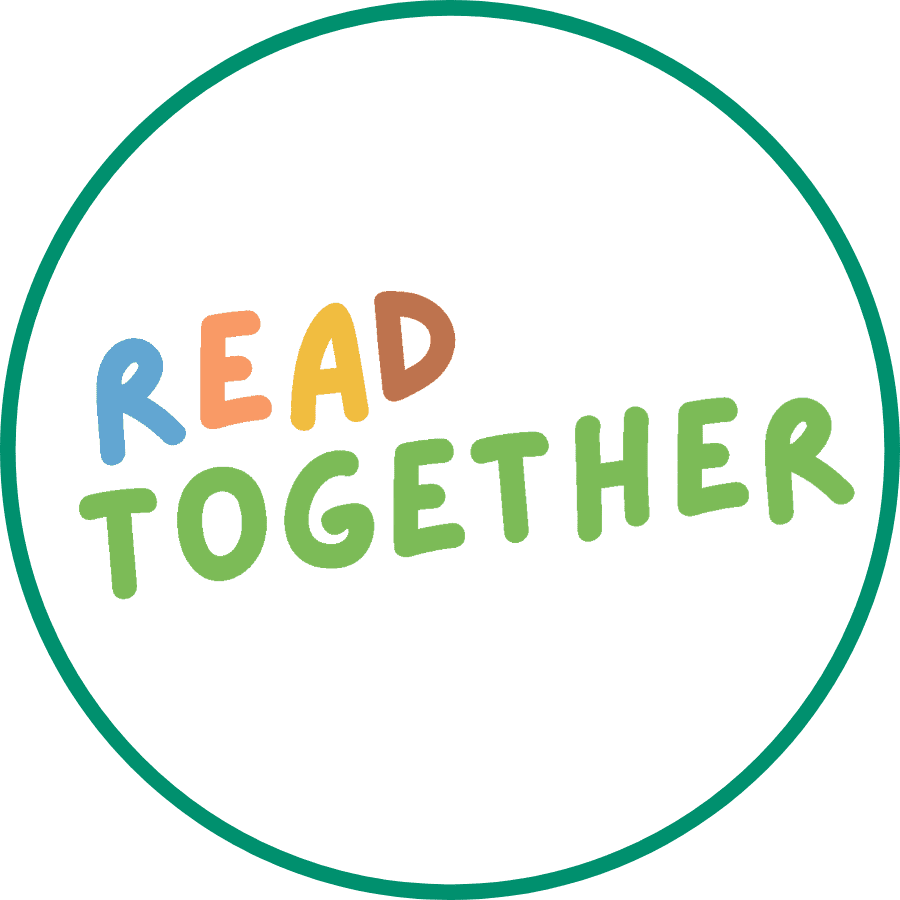 Read Together logo in a white circle with a green outline