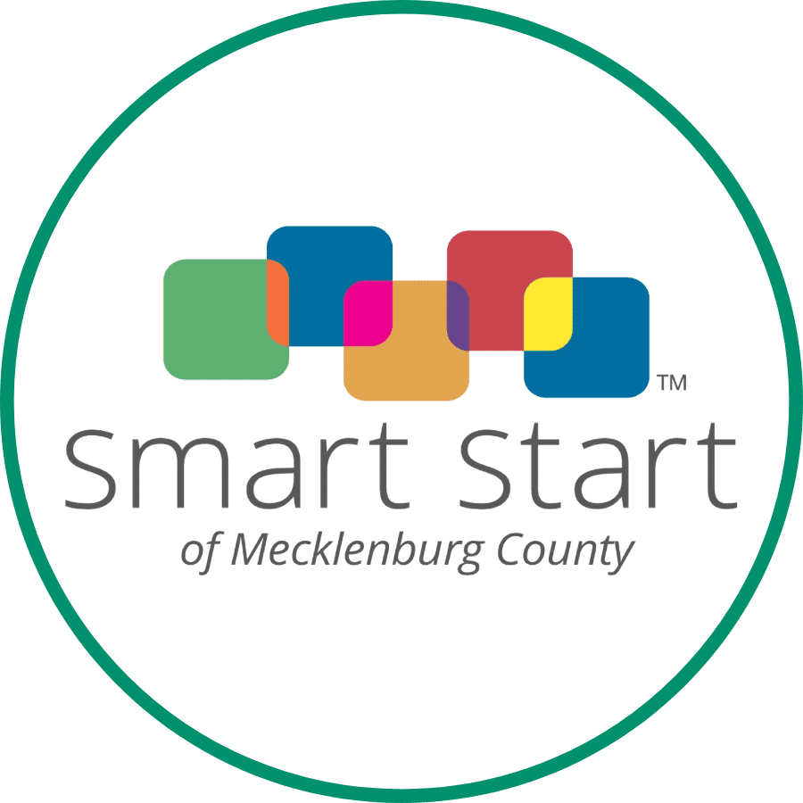 Smart Start of Mecklenburg County logo in a white circle with a green outline.