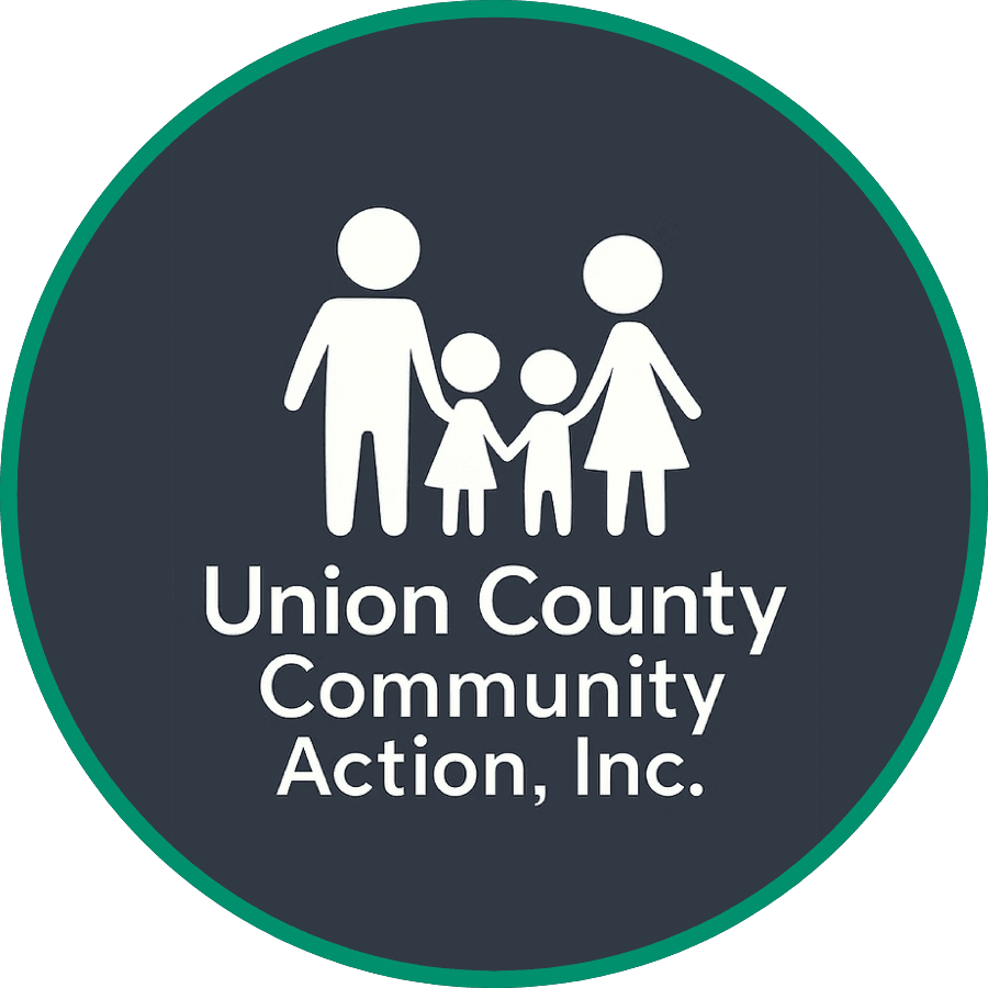 Union County Community Action logo in a circle with a green outline.