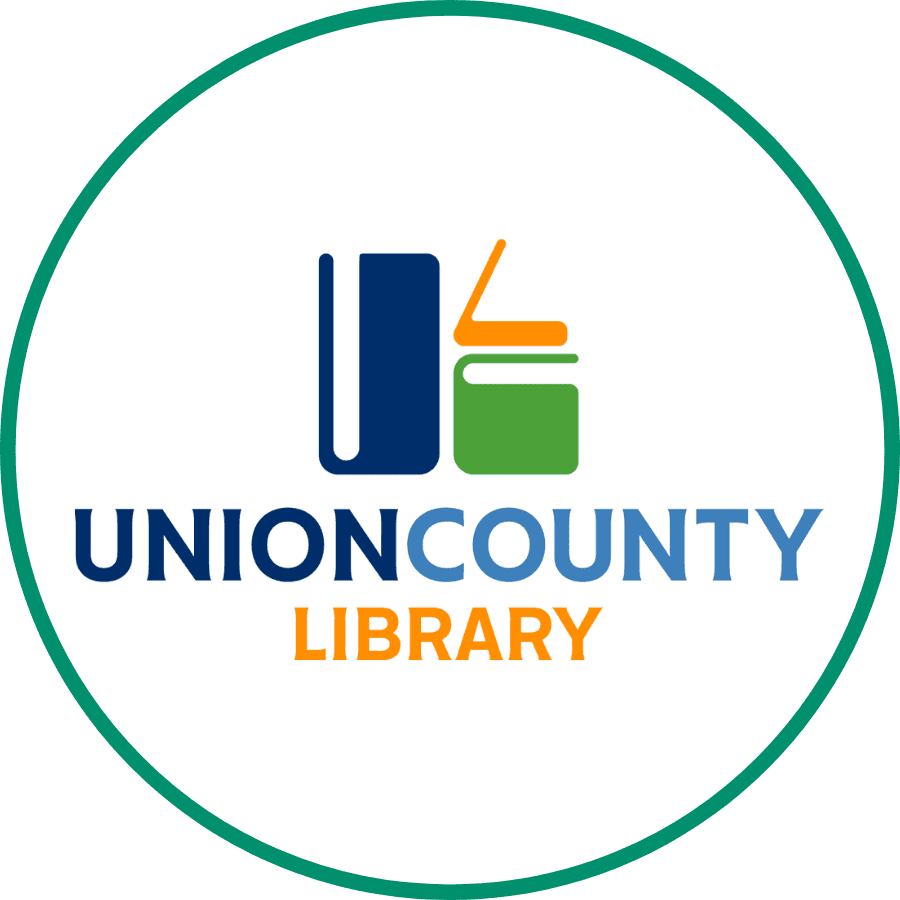 Union County Library logo in a circle with a green outline.