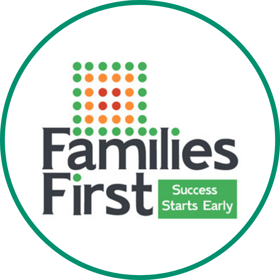 Families First Logo in a white circle with a green outline.